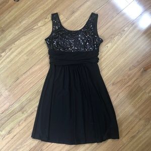 A LINE Fit and Flare Black Cocktail Dress